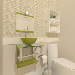 GABINETE DE VIDRO PARA BANHEIRO 40CM INOX VERDE OLIVA