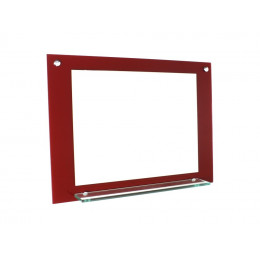 ESPELHO PARA BANHEIRO COM PRATELEIRA 80CM VERMELHO CEREJA