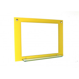 ESPELHO PARA BANHEIRO COM PRATELEIRA 80CM AMARELO