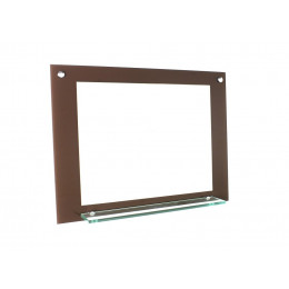 ESPELHO PARA BANHEIRO COM PRATELEIRA 60CM MARROM