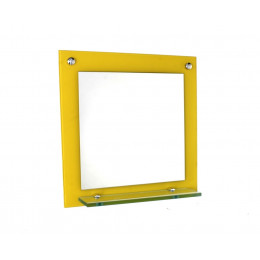 ESPELHO PARA BANHEIRO COM PRATELEIRA 40CM AMARELO