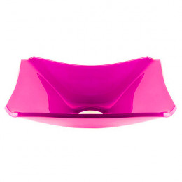 CUBA DE VIDRO RETANGULAR CHANFRADA 39CM ROSA