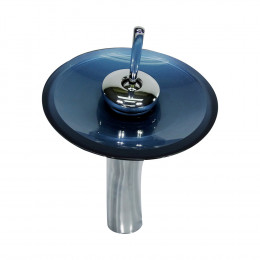 TORNEIRA MONOCOMANDO DE VIDRO REDONDA ALTA AZUL