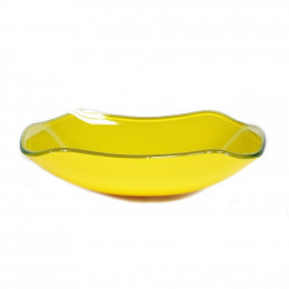 CUBA DE VIDRO ABAULADA 51CM AMARELO