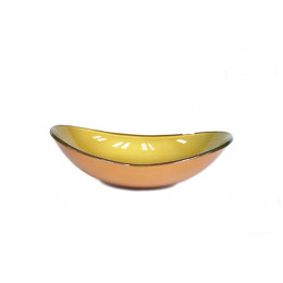 CUBA DE VIDRO OVAL 47CM DOURADO REAL