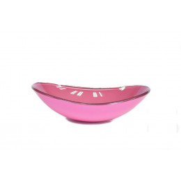 CUBA DE VIDRO OVAL 47CM ROSA