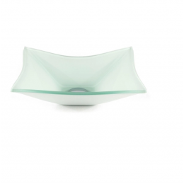 CUBA DE VIDRO RETANGULAR 39CM BRANCA