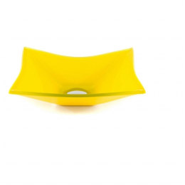CUBA DE VIDRO RETANGULAR 39CM AMARELA