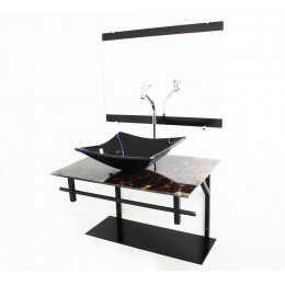 GABINETE DE VIDRO 60CM AP COM CUBA QUADRADA - IMPERADOR