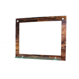 ESPELHO PARA BANHEIRO COM PRATELEIRA 50CM X 40CM MADEIRA RUSTICA