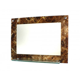 ESPELHO PARA BANHEIRO COM PRATELEIRA 60CM X 45CM MÁRMORE IMPERADOR