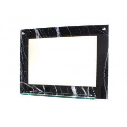 ESPELHO PARA BANHEIRO COM PRATELEIRA 60CM X 45CM MÁRMORE PRETO